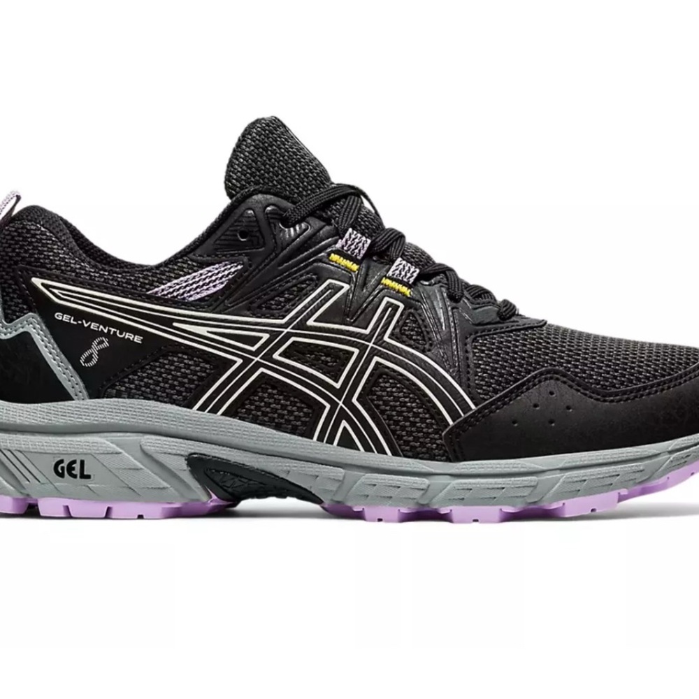 ASICS GEL-Venture Women’s Black Running Shoe with Lilac Accents